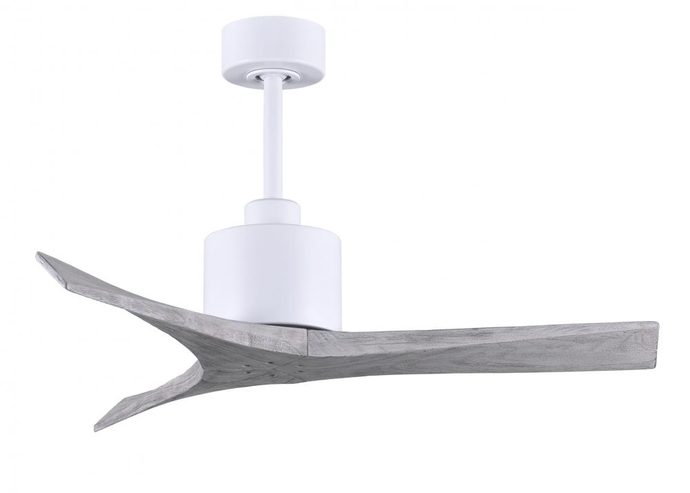 Mollywood 6-speed contemporary ceiling fan in Matte White finish with 42” solid barn wood tone b
