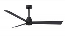 Matthews Fan Company AK-BK-BK-56 - Alessandra - 56" Three Blade Transitional Ceiling Fan - Matte Black Finish - Matte Black Blades