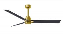 Matthews Fan Company AK-BRBR-BK-56 - Alessandra - 56" Three Blade Transitional Ceiling Fan - Brushed Brass Finish - Matte Black Blade