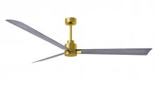 Matthews Fan Company AK-BRBR-BW-72 - Alessandra - 72" Three Blade Transitional Ceiling Fan - Brushed Brass Finish