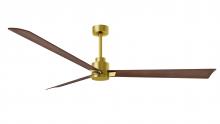 Matthews Fan Company AK-BRBR-WN-72 - Alessandra - 72" Three Blade Transitional Ceiling Fan - Brushed Brass Finish - Walnut Tone Blade