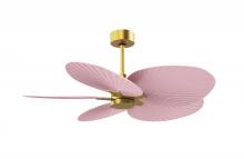 Matthews Fan Company AKTP-BRBR-PI - Alessandra Tropical - Five Blade Ceiling Fan - Brushed Brass Finish - Light Pink Blades