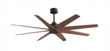 Matthews Fan Company AN-BK-WN-64 - Ariella - Eight Blade Ceiling Fan - Matte Black Finish - Walnut Tone Blades