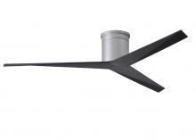Matthews Fan Company EKH-BN-BK - Eliza-H - Flush Mount Ceiling Fan - Brushed Nickel Finish - Matte Black Blades