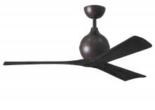 Matthews Fan Company IR3-TB-BK-52 - Irene-3 - Three Blade Paddle Fan - 52" - Textured Bronze Finish - Matte Black Blades