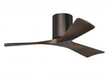 Matthews Fan Company IR3H-BB-WA-42 - Irene-3H - Three Blade Flush Mount Paddle Fan - 42" - Brushed Bronze Finish - Walnut Tone Blades