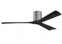 Matthews Fan Company IR3H-BP-BK-60 - Irene-3H - Three Blade Flush Mount Paddle Fan - 60" - Brushed Pewter Finish - Matte Black Blades