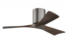 Matthews Fan Company IR3H-BP-WA-42 - Irene-3H - Three Blade Flush Mount Paddle Fan - 42" - Brushed Pewter Finish - Walnut Tone Blades