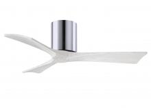 Matthews Fan Company IR3H-CR-MWH-42 - Irene-3H - Three Blade Flush Mount Paddle Fan - 42" - Polished Chrome Finish - Matte White Blade