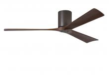 Matthews Fan Company IR3H-TB-WA-60 - Irene-3H - Three Blade Flush Mount Paddle Fan - 60" - Textured Bronze Finish - Walnut Tone Blade