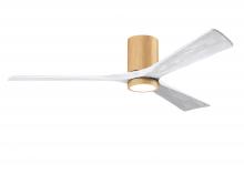 Matthews Fan Company IR3HLK-LM-MWH-60 - Irene-3HLK-60" Three Blade Flush Mount Paddle Fan-5CCT Integrated LED -Light Maple Tone Finish
