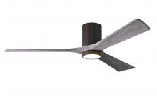 Matthews Fan Company IR3HLK-TB-BW-60 - Irene-3HLK-60" Three Blade Flush Mount Paddle Fan-5CCT Integrated LED -Textured Bronze Finish