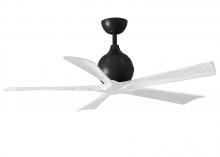 Matthews Fan Company IR5-BK-MWH-52 - Irene-5 - 52" Five Blade Paddle Fan - Matte Black Finish - Matte White Blades
