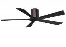 Matthews Fan Company IR5H-BB-BK-60 - Irene-5H - 60" Five Blade Flush Mount Paddle Fan - Brushed Bronze Finish - Matte Black Blades
