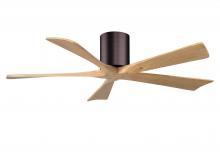 Matthews Fan Company IR5H-BB-LM-52 - Irene-5H - 52" Five Blade Flush Mount Paddle Fan - Brushed Bronze Finish - Light Maple Tone Blad