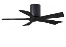 Matthews Fan Company IR5H-BK-BK-42 - Irene-5H - 42" Five Blade Flush Mount Paddle Fan - Matte Black Finish - Matte Black Blades