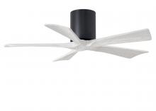 Matthews Fan Company IR5H-BK-MWH-42 - Irene-5H - 42" Five Blade Flush Mount Paddle Fan - Matte Black Finish - Matte White Blades