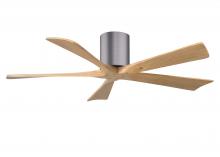 Matthews Fan Company IR5H-BP-LM-52 - Irene-5H - 52" Five Blade Flush Mount Paddle Fan - Brushed Pewter Finish - Light Maple Tone Blad