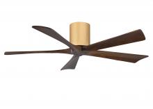 Matthews Fan Company IR5H-LM-WA-52 - Irene-5H - 52" Five Blade Flush Mount Paddle Fan - Light Maple Tone Finish - Walnut Tone Blades