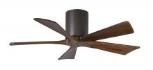 Matthews Fan Company IR5H-TB-WA-42 - Irene-5H - 42" Five Blade Flush Mount Paddle Fan - Textured Bronze Finish - Walnut Tone Blades