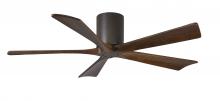 Matthews Fan Company IR5H-TB-WA-52 - Irene-5H - 52" Five Blade Flush Mount Paddle Fan - Textured Bronze Finish - Walnut Tone Blades