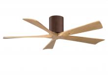 Matthews Fan Company IR5H-WN-LM-52 - Irene-5H - 52" Five Blade Flush Mount Paddle Fan - Walnut Tone Finish - Light Maple Tone Blades