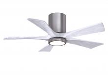 Matthews Fan Company IR5HLK-BP-MWH-42 - Irene-5HLK - 42" Five Blade Flush Mount Paddle Fan - 5CCT Integrated LED - Brushed Pewter Finish