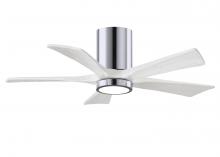 Matthews Fan Company IR5HLK-CR-MWH-42 - IR5HLK five-blade flush mount paddle fan in Polished Chrome finish with 42” solid matte white wo