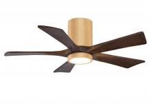 Matthews Fan Company IR5HLK-LM-WA-42 - Irene-5HLK-42" Five Blade Flush Mount Paddle Fan-5CCT Integrated LED -Light Maple Tone Finish
