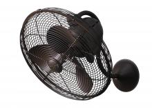 Matthews Fan Company LL-TB - Laura - Oscillating Wall Fan - Textured Bronze Finish - Metal Blades