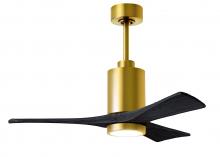 Matthews Fan Company PA3-BRBR-BK-42 - Patricia-3 - 42" Three Blade Ceiling Fan - 5CCT Integrated LED - Brushed Brass Finish