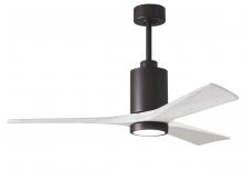 Matthews Fan Company PA3-TB-MWH-52 - Patricia-3 - 52" Three Blade Ceiling Fan - 5CCT Integrated LED - Textured Bronze Finish