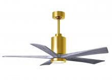 Matthews Fan Company PA5-BRBR-BW-52 - Patricia-5 - 52" Five Blade Ceiling Fan - 5CCT Integrated LED - Brushed Brass Finish
