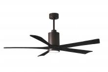Matthews Fan Company PA5-TB-BK-60 - Patricia-5 - 60" Five Blade Ceiling Fan - 5CCT Integrated LED - Textured Bronze Finish