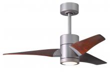 Matthews Fan Company SJ-BN-WN-42 - Super Janet - 42" Ceiling Fan - Integrated LED - Brushed Nickel Finish - Walnut Tone Blades