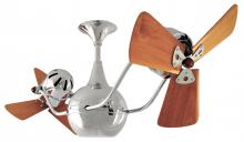 Matthews Fan Company VB-CR-WD-DAMP - Vent Bettina - Rotational Ceiling Fan - Polished Chrome Finish - Mahogany Tone Blades