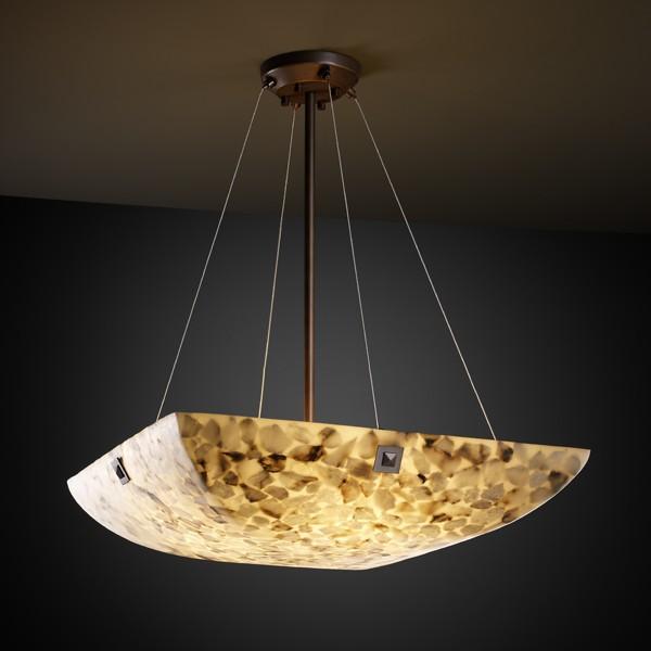 18" LED Pendant Bowl w/ LARGE SQUARE W/ POINT FINIALS