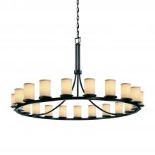 Justice Design Group FAB-8716-10-CREM-MBLK - Dakota 21-Light 1-Tier Ring Chandelier