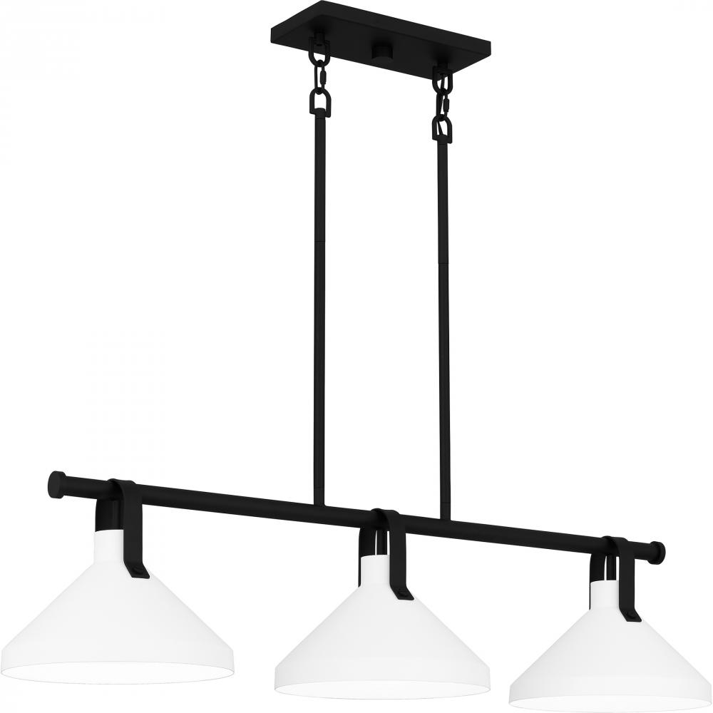 Brink 3-Light Matte Black Linear Chandelier