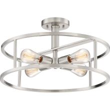 Quoizel NHR1718BN - New Harbor 4-Light Brushed Nickel Semi-Flush Mount Light