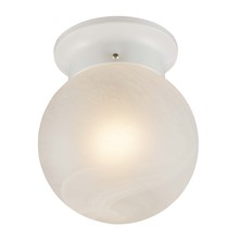 Trans Globe 3607 WH - 1LT FLUSH-6""GLOBE-MBZD GLS
