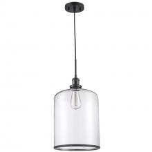 Trans Globe PND-2185 BK - 1LT PENDANT-LG DOWN CLEAR SHAD