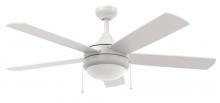 Trans Globe F-1020 WH - 2LT 52"FAN- 5 BLADES-E26-WH-1/2" ROD