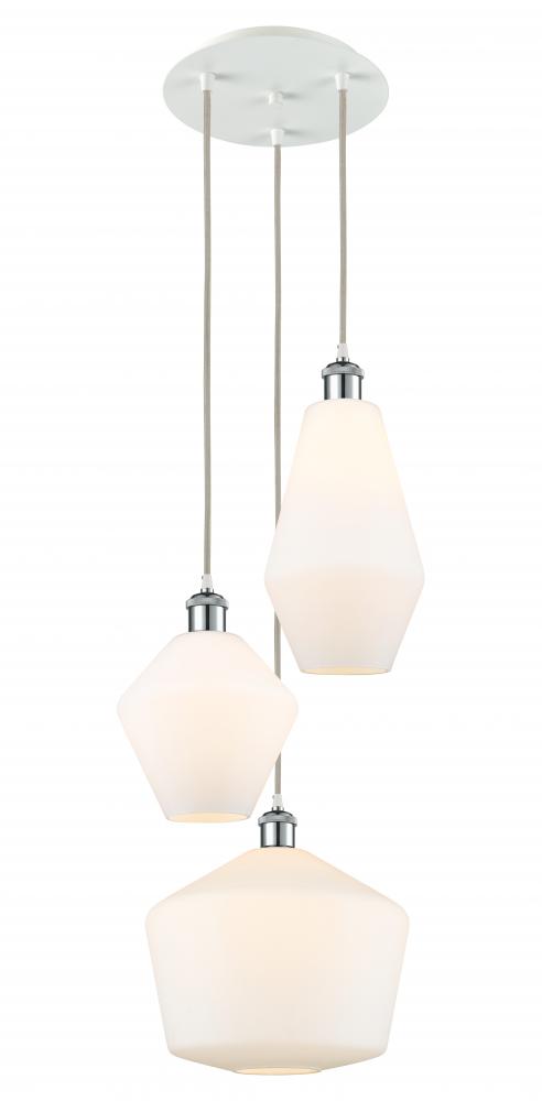 Cindyrella - 3 Light - 17 inch - White Polished Chrome - Cord hung - Multi Pendant