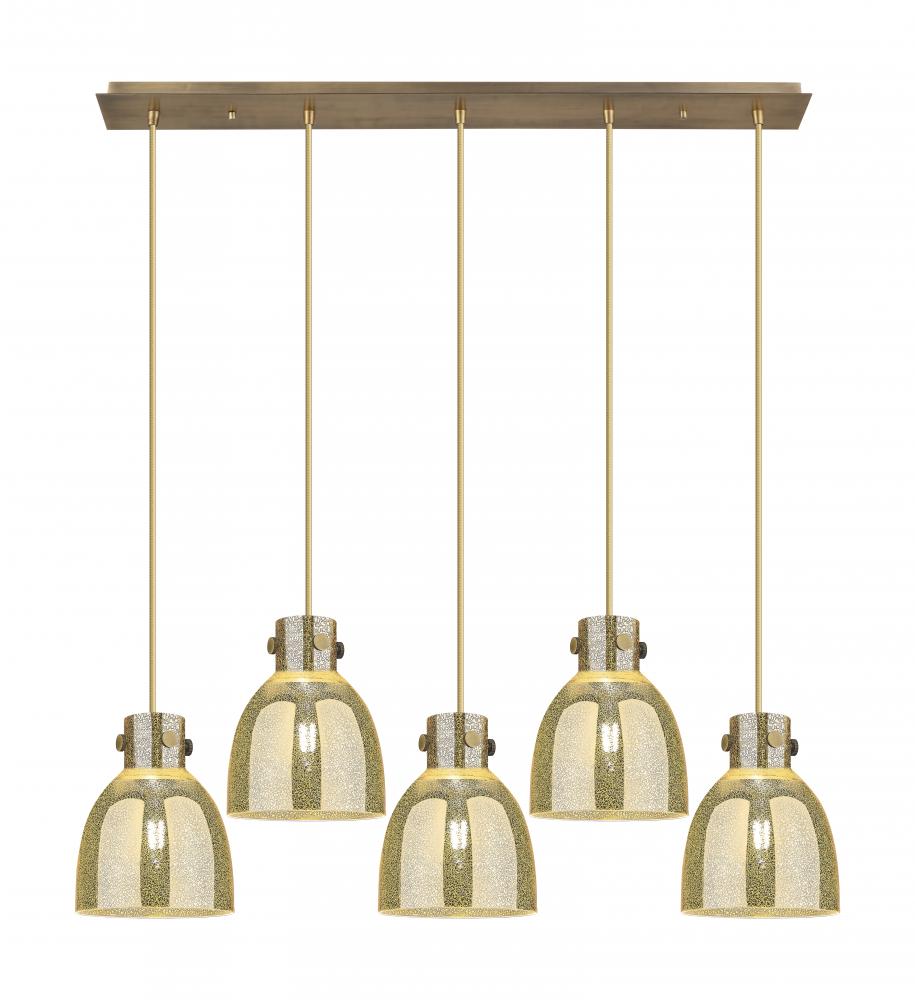 Newton Bell - 5 Light - 40 inch - Brushed Brass - Linear Pendant