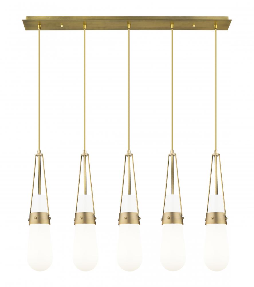 Milan - 5 Light - 36 inch - Brushed Brass - Linear Pendant