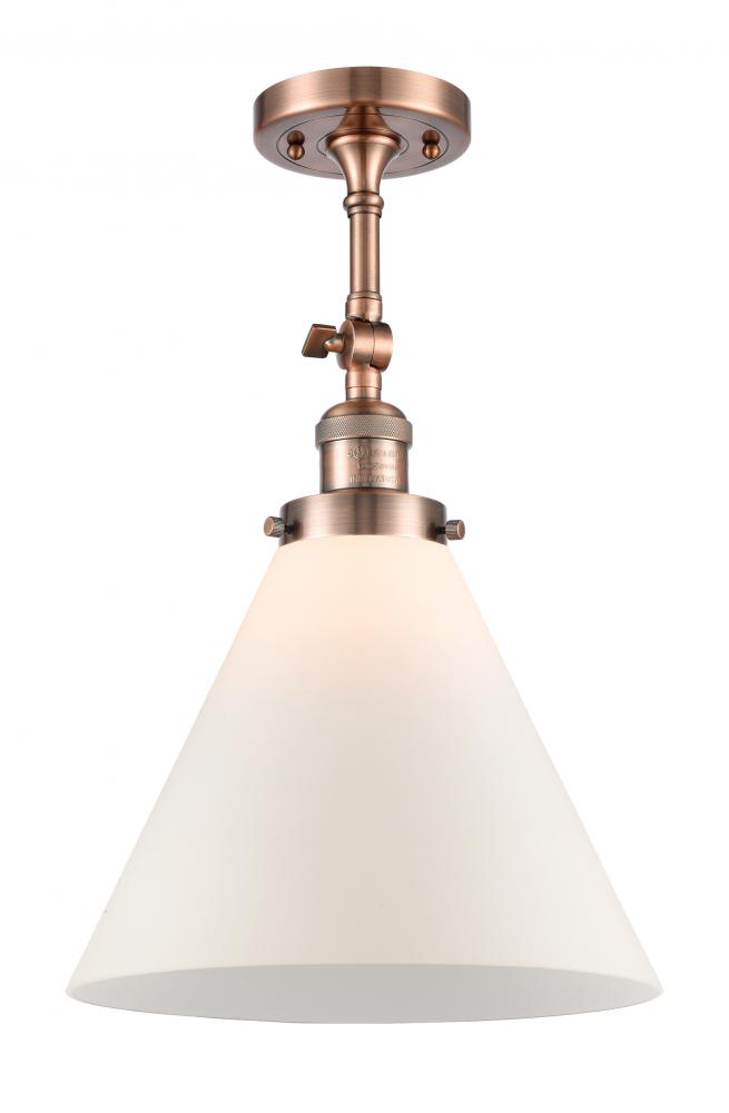 Cone - 1 Light - 12 inch - Antique Copper - Adjustable Semi-Flush Mount