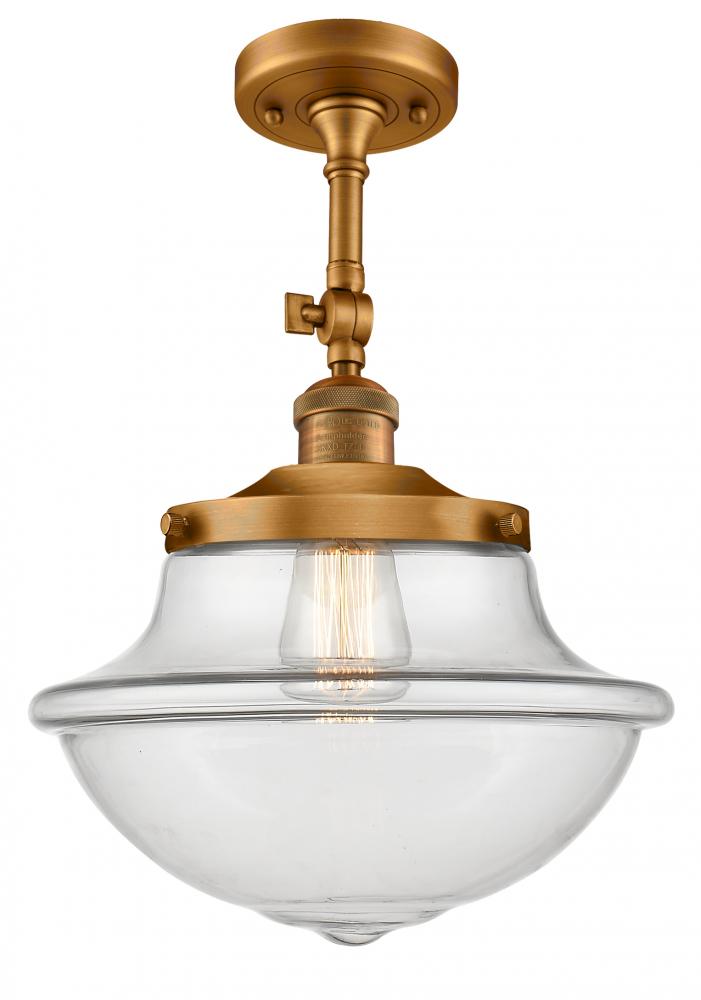 Oxford - 1 Light - 12 inch - Brushed Brass - Adjustable Semi-Flush Mount