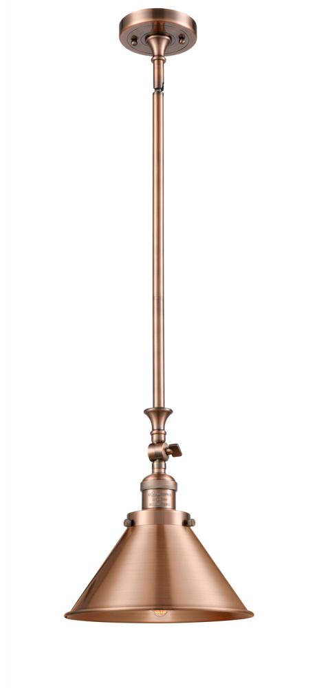 Briarcliff - 1 Light - 10 inch - Antique Copper - Stem Hung - Adjustable Mini Pendant