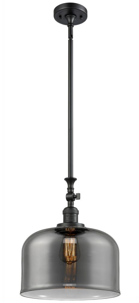 Bell - 1 Light - 12 inch - Matte Black - Stem Hung - Adjustable Mini Pendant